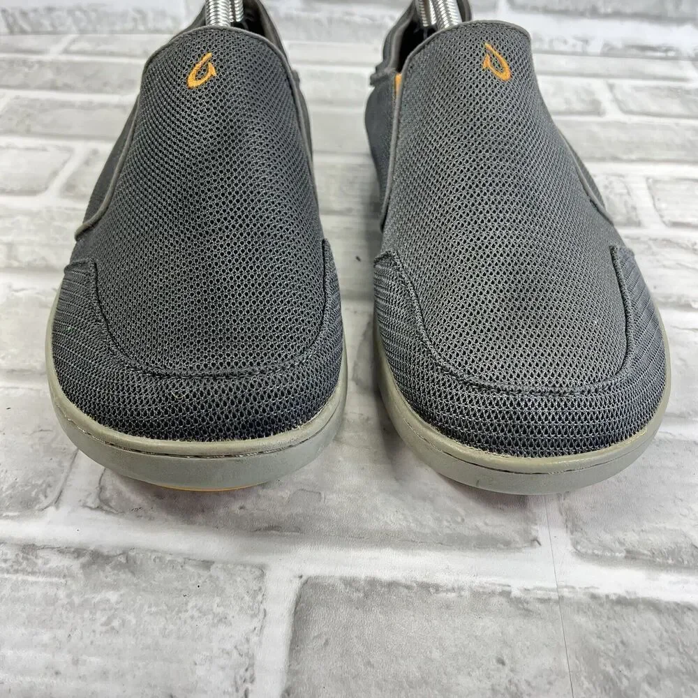 Olukai Nohea Men's Size 9 Gray Mesh Casual Slip On Loafers Sneakers Shoes
